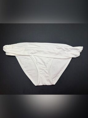 Victoria's Secret White Fold-Over Bikini Bottoms Size Medium